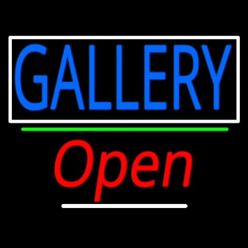 Gallery With Border Open 3 Neon Sign