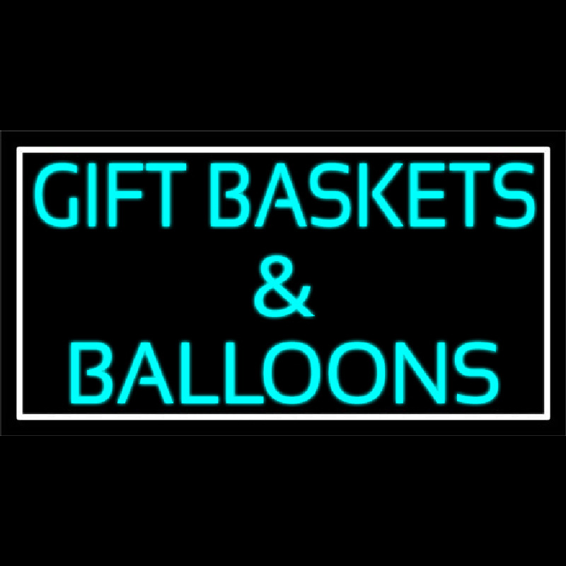 Gift Baskets Balloons With Border Neon Sign