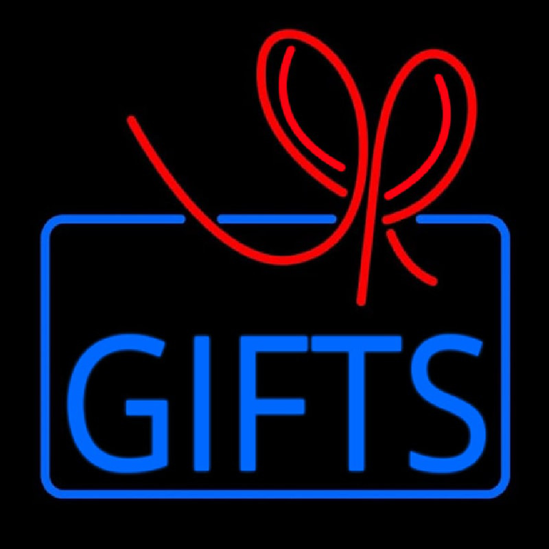 Gifts Block Logo Neon Sign