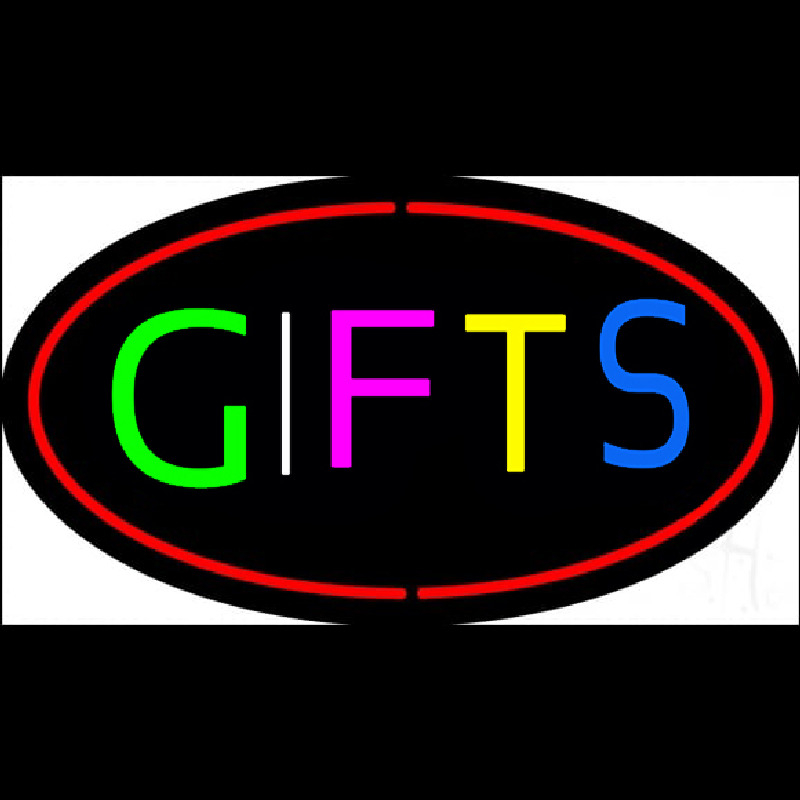 Gifts Oval Red Neon Sign