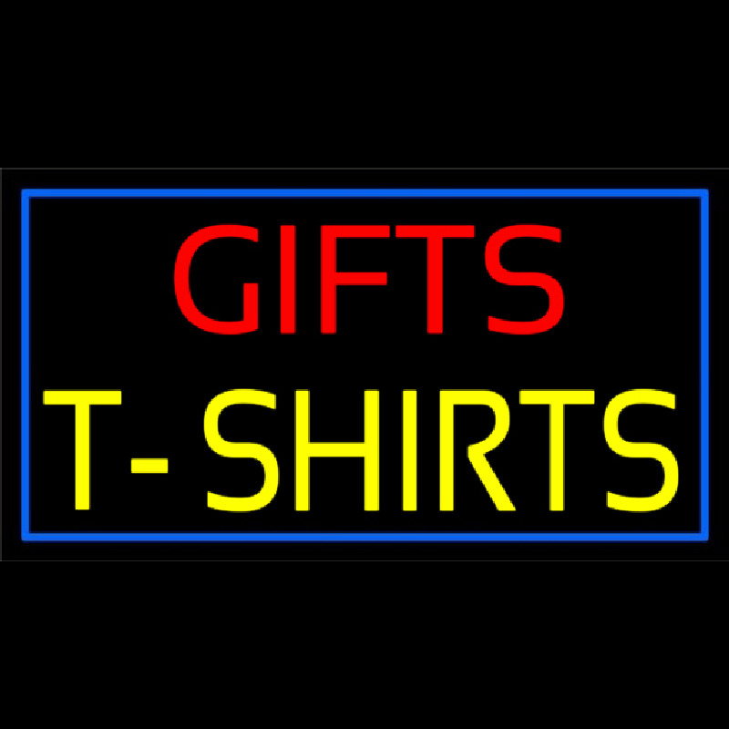 Gifts Tshirts With Blue Border Neon Sign