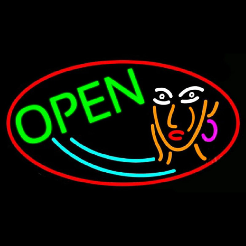 Girl Logo Open Neon Sign
