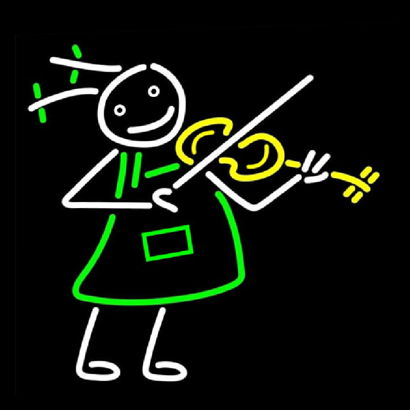 Girl Playing Violin Neon Sign