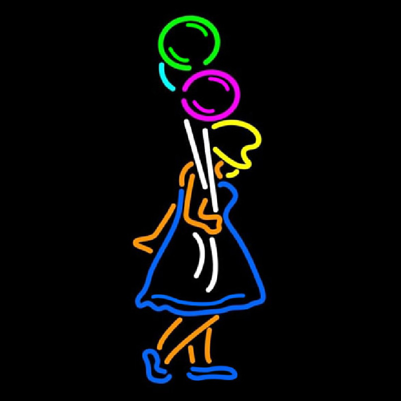 Girl With Balloon Neon Sign