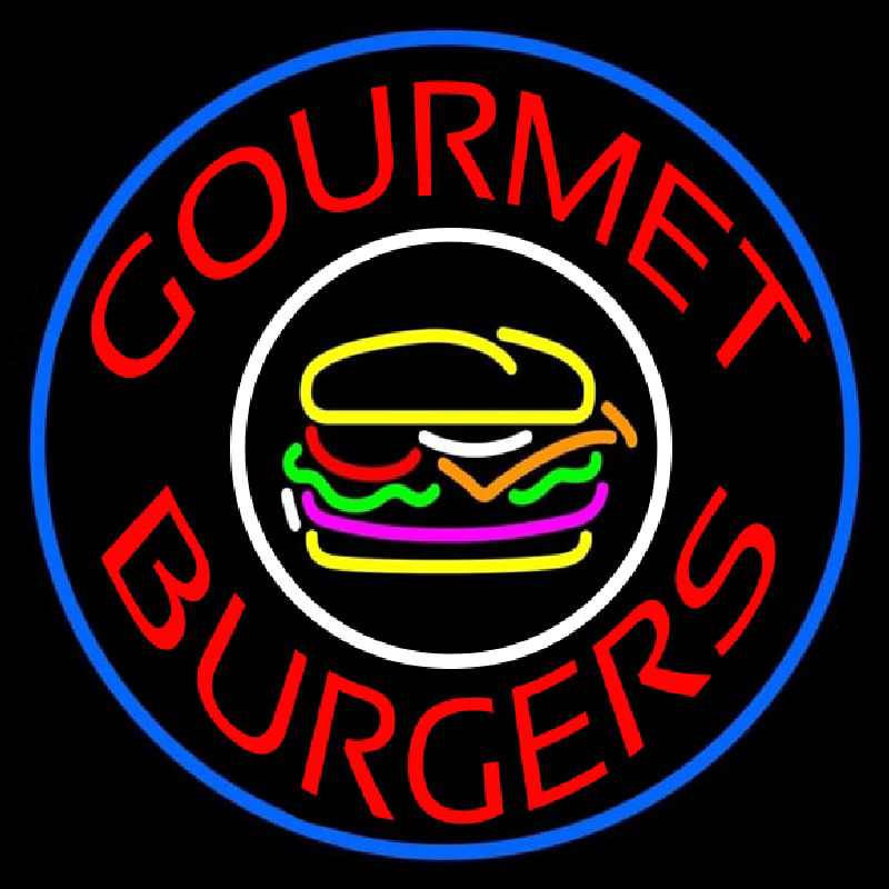 Gourmet Burgers Circle Neon Sign