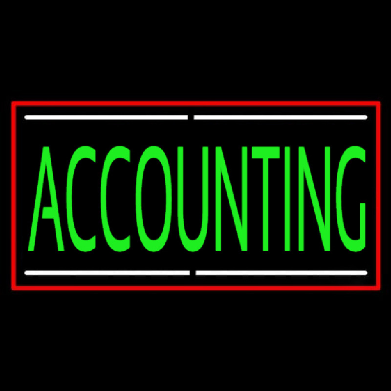 Green Accounting With Red Border Neon Sign