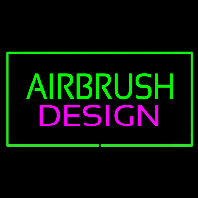 Green Airbrush Design Pink Green Border Neon Sign