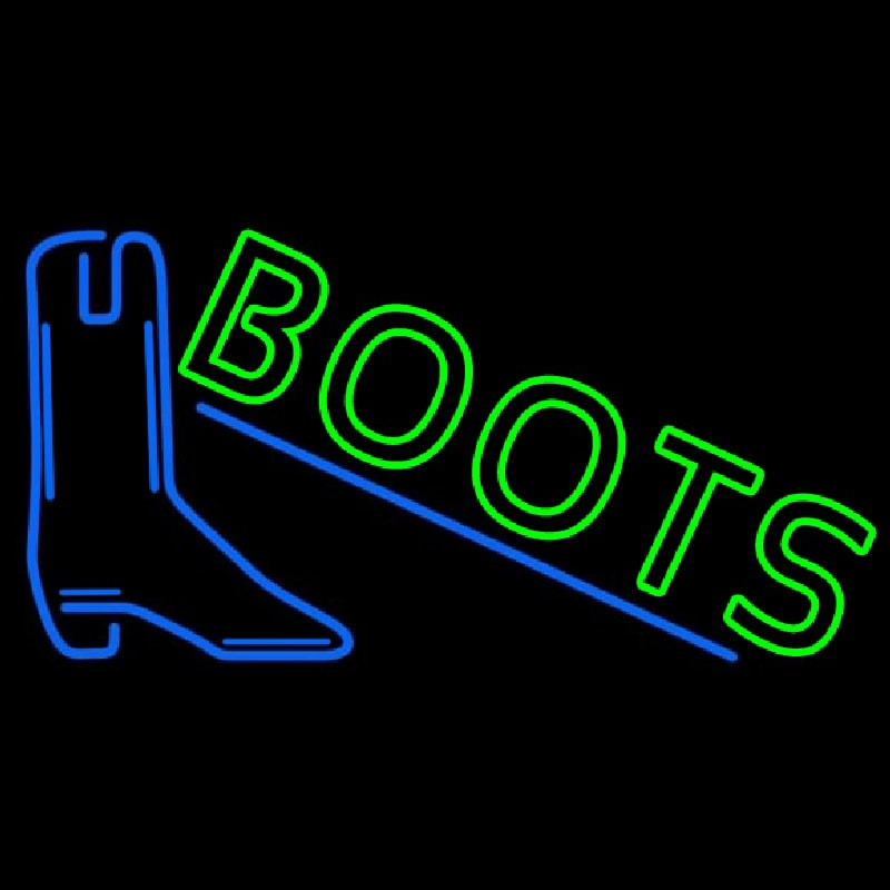 Green Boots With Logo Neon Sign