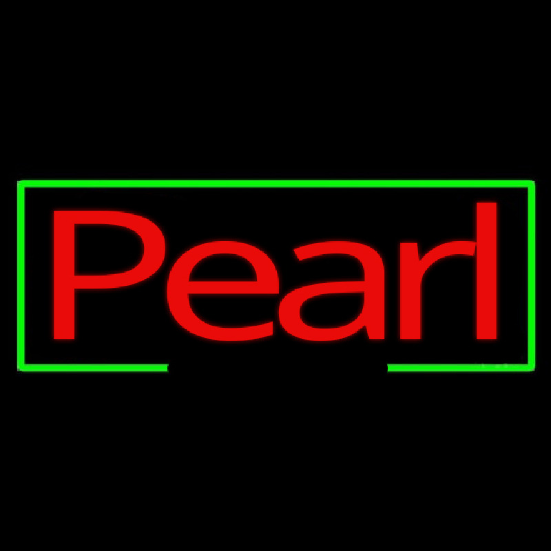 Green Border Red Pearl Cursive Neon Sign