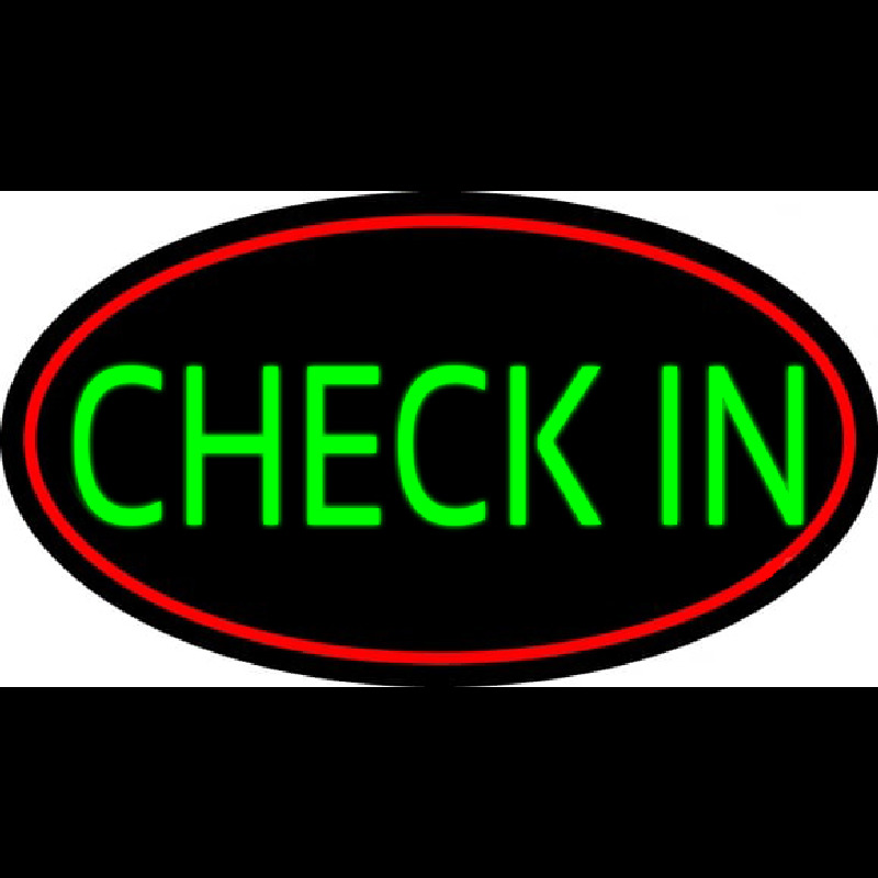 Green Check In Neon Sign