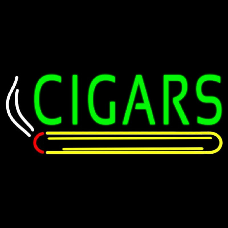 Green Cigars Logo Neon Sign