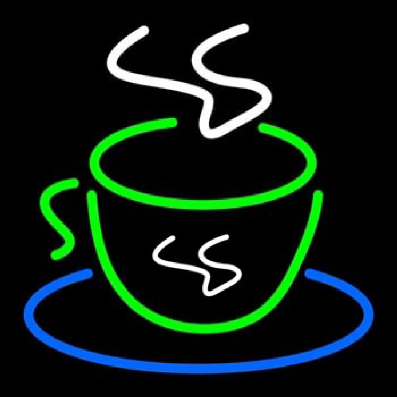 Green Coffee Cup Neon Sign