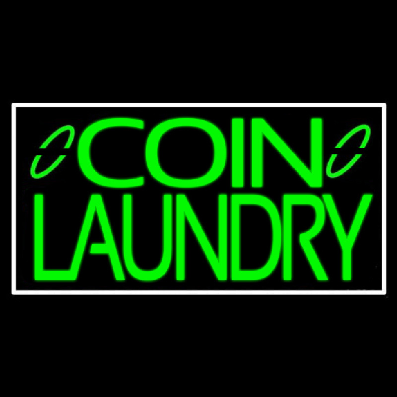 Green Coin Laundry Neon Sign