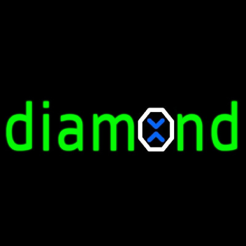 Green Diamond Logo Neon Sign