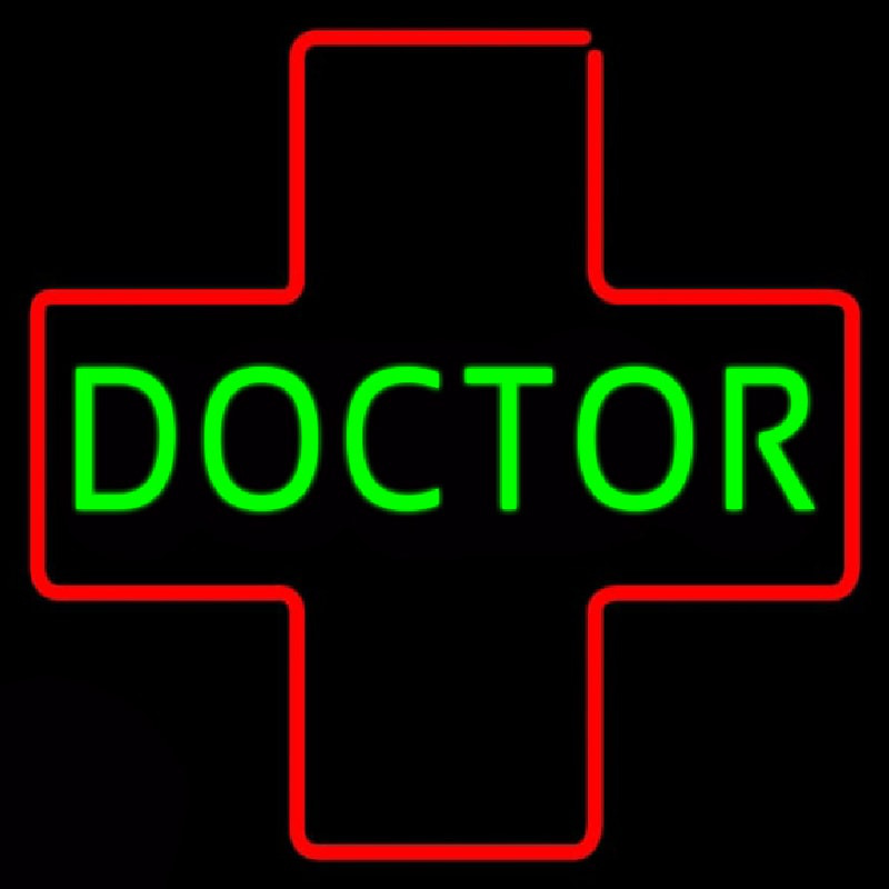Green Doctor Medical Logo Neon Sign