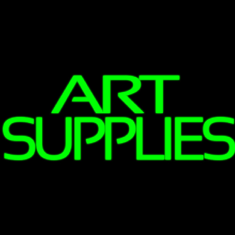 Green Double Stroke Art Supplies 1 Neon Sign