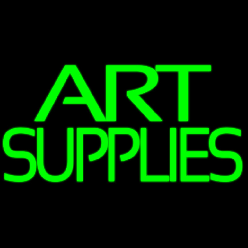 Green Double Stroke Art Supplies Neon Sign