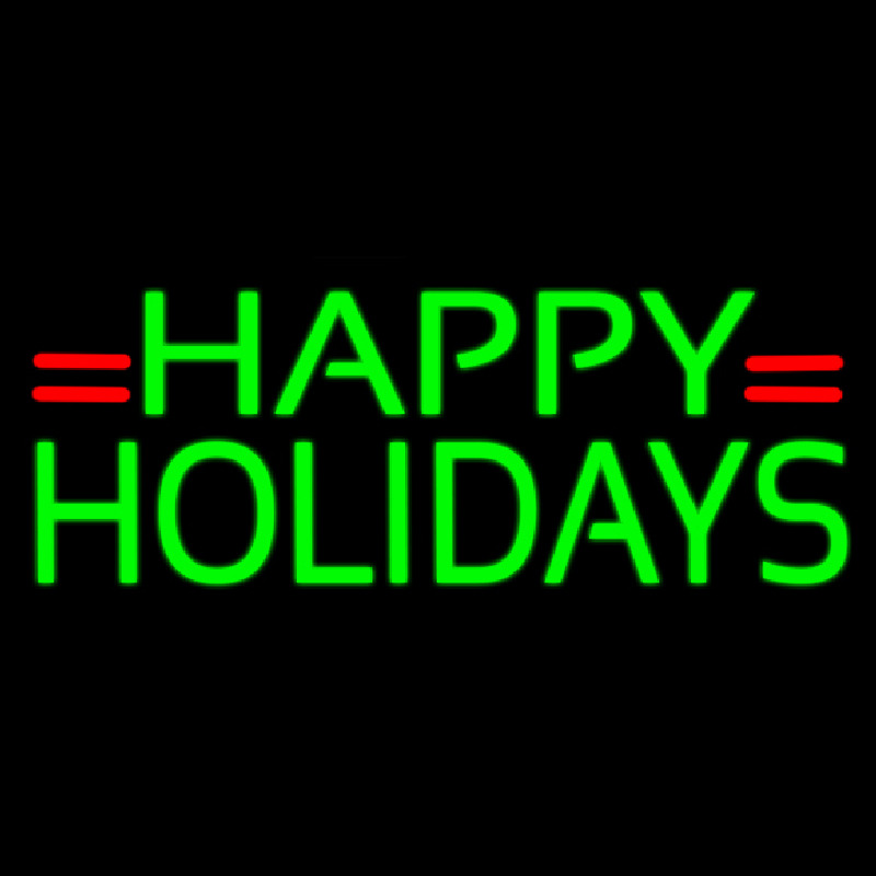 Green Happy Holidays Neon Sign