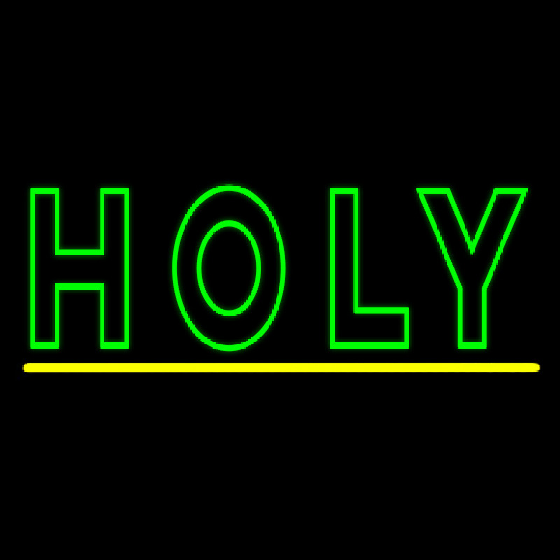 Green Holy Neon Sign