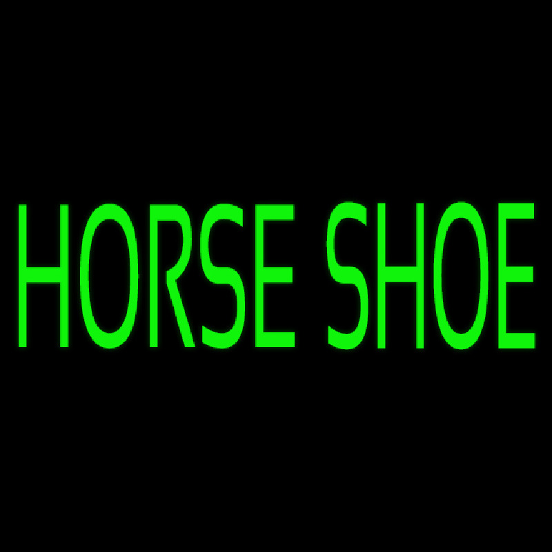Green Horse Shoe Neon Sign