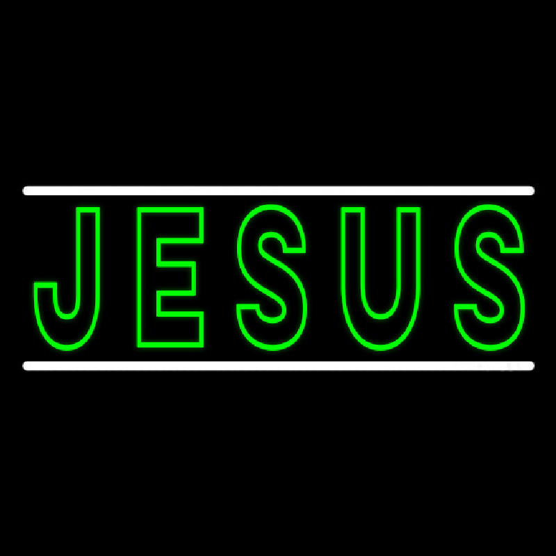 Green Jesus Block Neon Sign