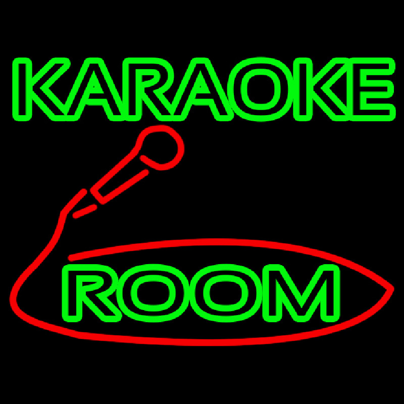 Green Karaoke Rooms Neon Sign