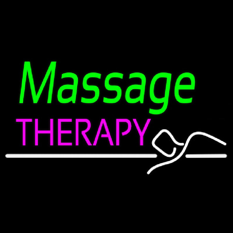 Green Massage Therapy Neon Sign