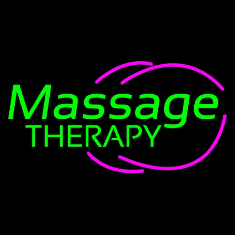 Green Massage Therapy Neon Sign