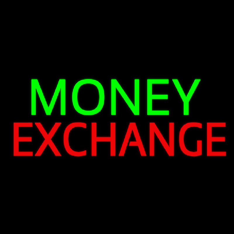 Green Money E change Neon Sign