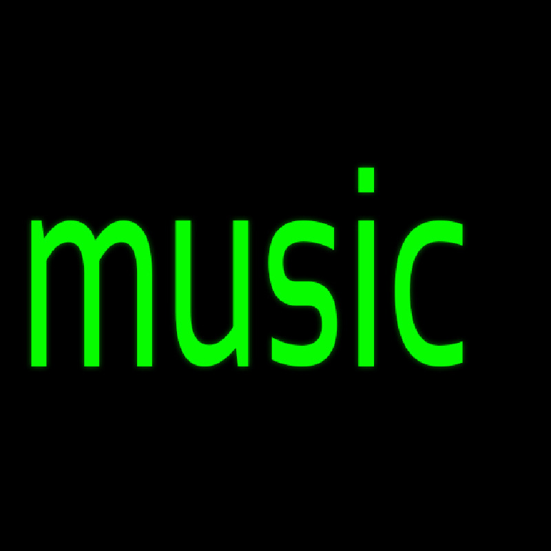 Green Music Neon Sign