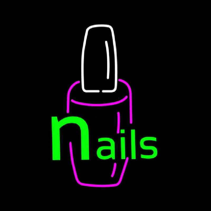 Green Nails Logo Neon Sign