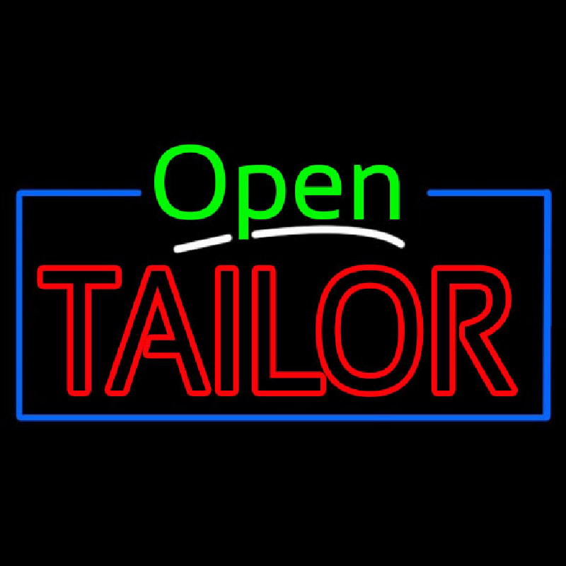 Green Open Double Stroke Tailor Neon Sign