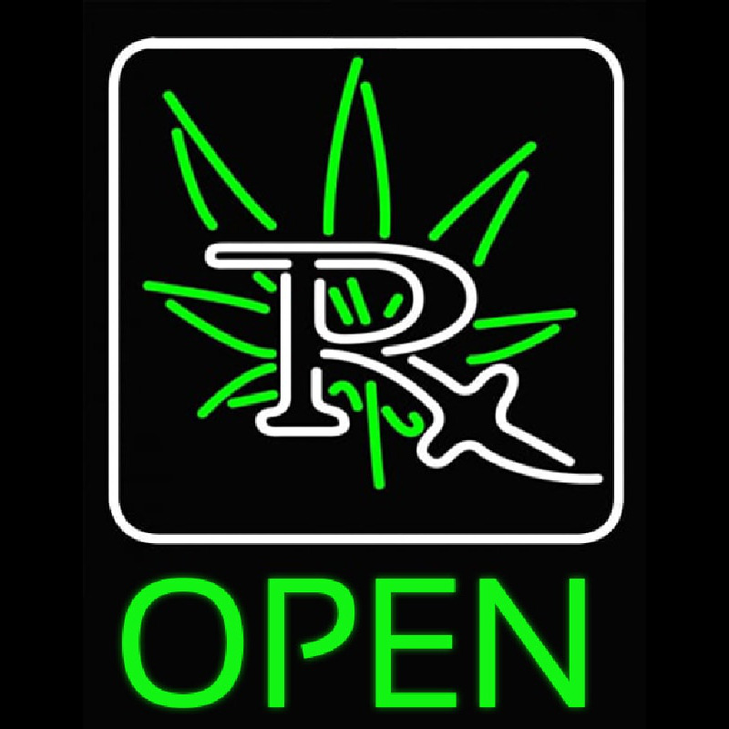 Green Open Neon Sign