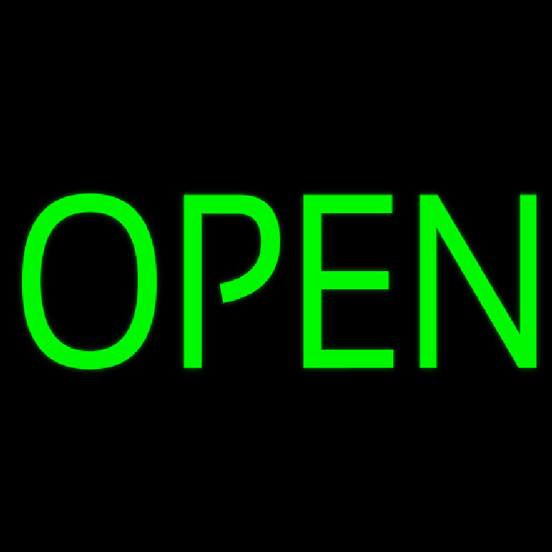Green Open Neon Sign