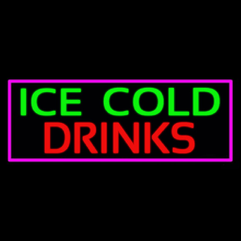 Green Red Ice Cold Drinks Neon Sign