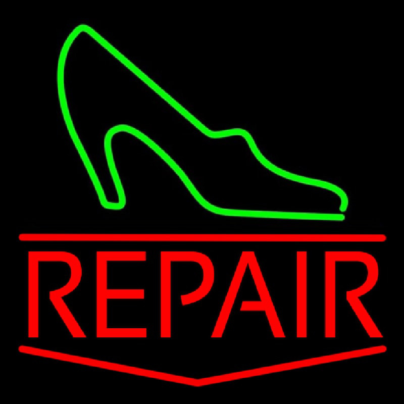 Green Sandal Red Repair Neon Sign