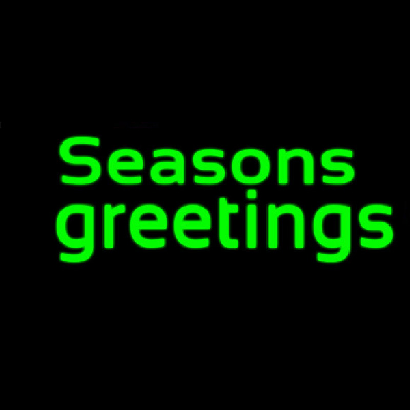 Green Seasons Greetings Neon Sign
