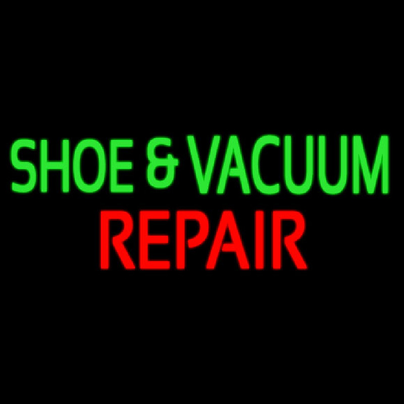 Green Shoe And Vacuum Red Repair Neon Sign