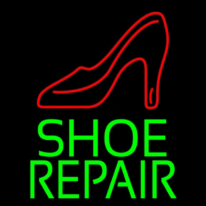 Green Shoe Repair Neon Sign