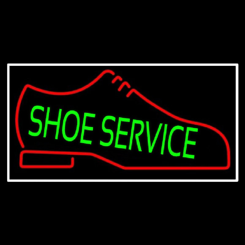 Green Shoe Service Neon Sign