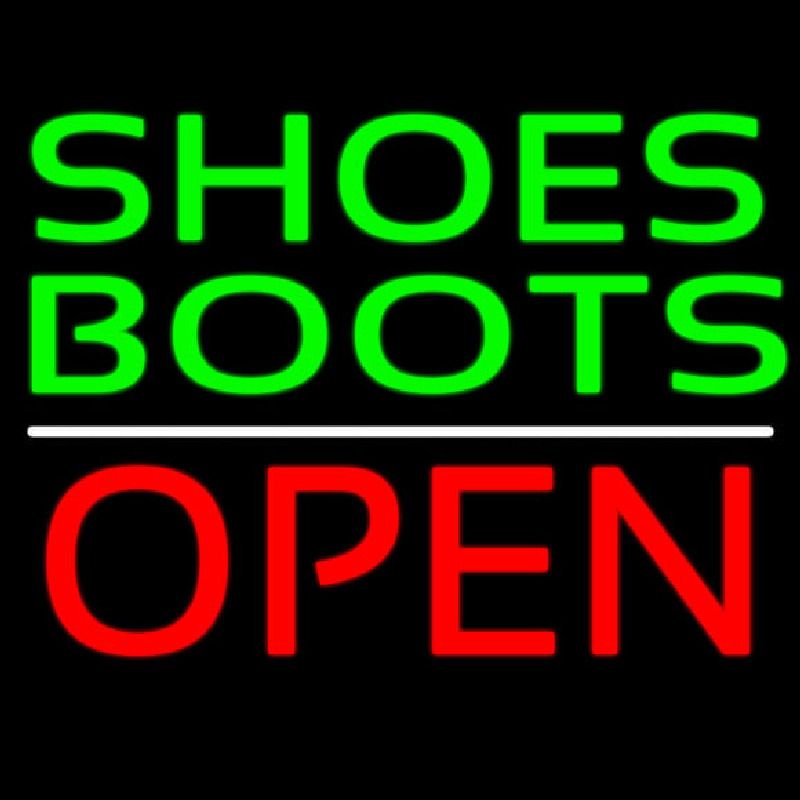 Green Shoes Boots Open Neon Sign