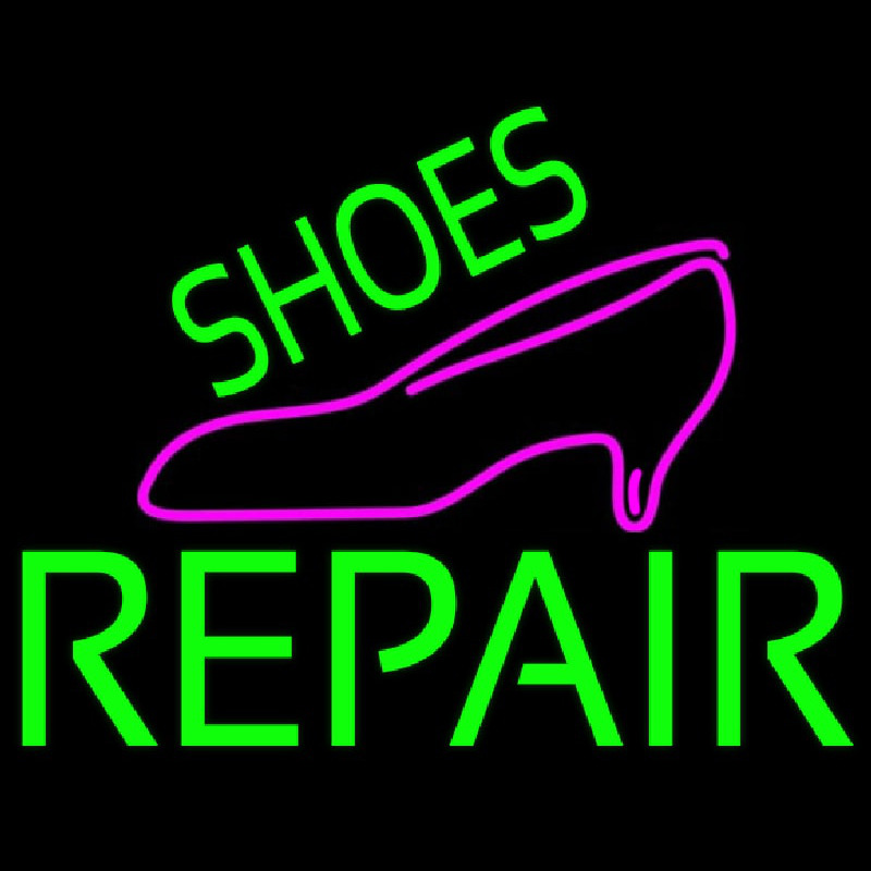 Green Shoes Repair Pink Sandal Neon Sign