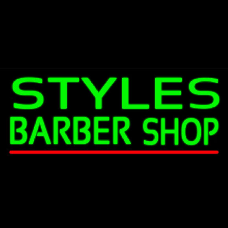 Green Styles Barber Shop Neon Sign