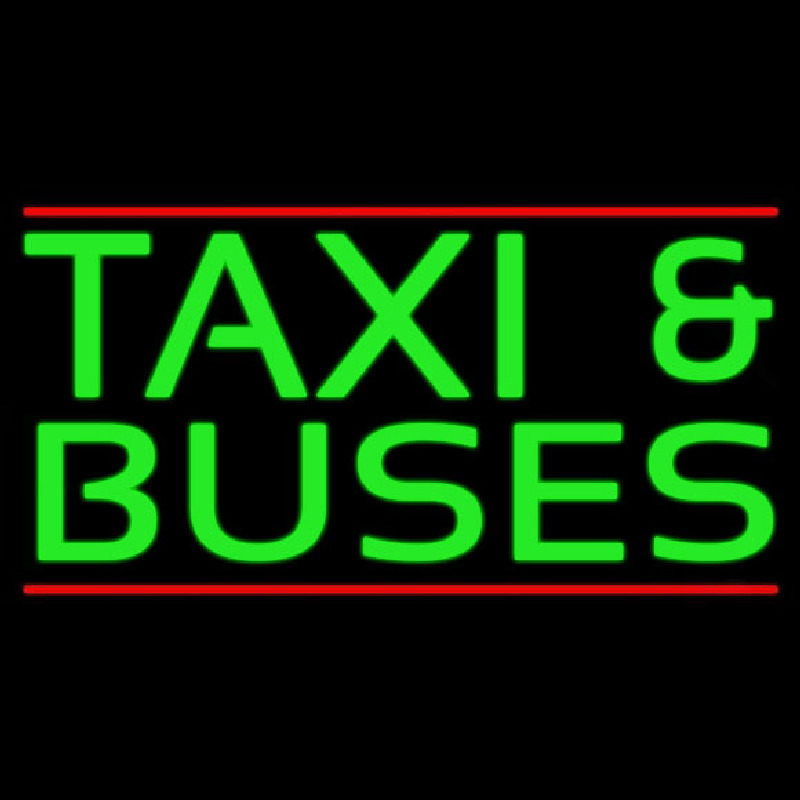 Green Ta i And Buses Neon Sign