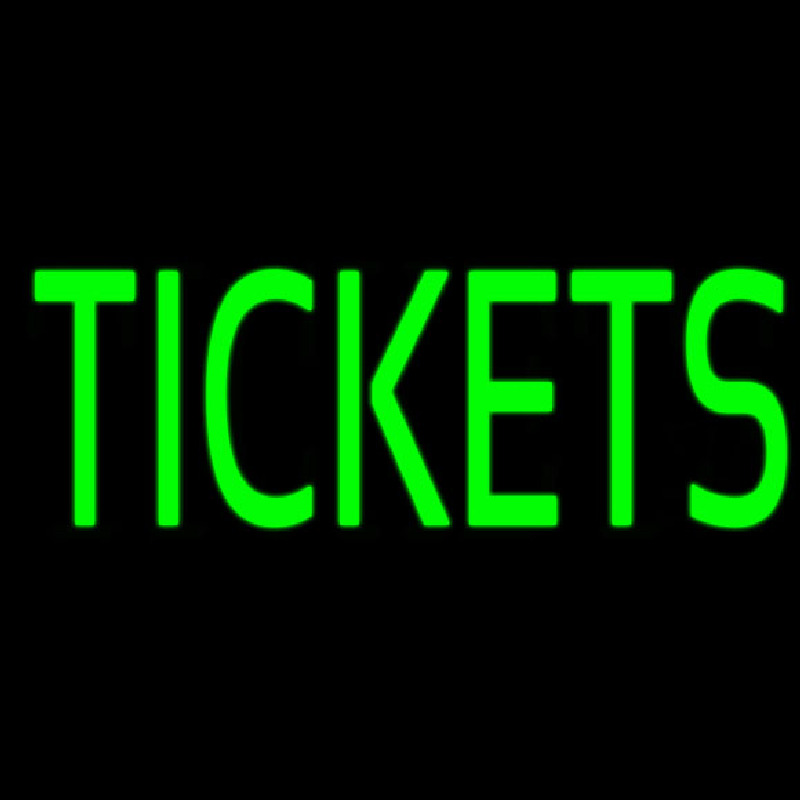 Green Tickets Block Neon Sign