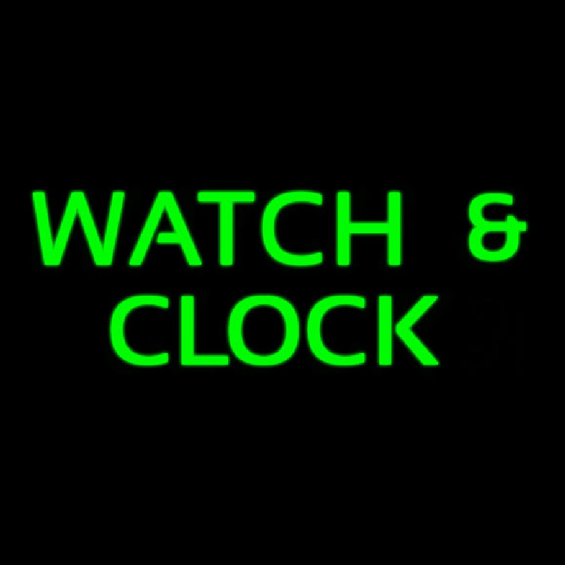 Green Watch And Clock Neon Sign