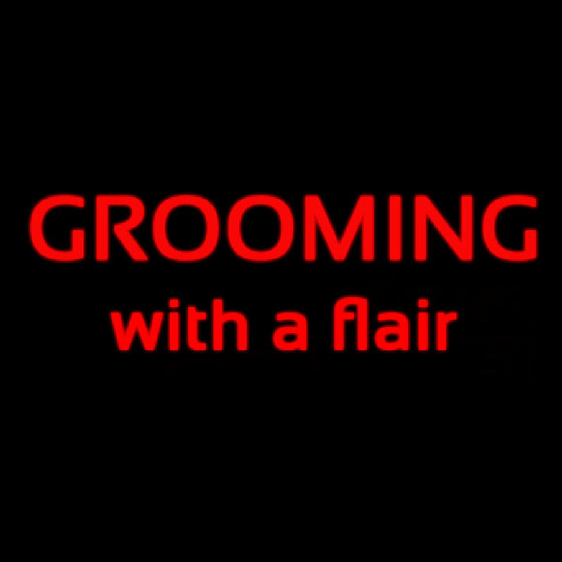 Grooming With A Flair Neon Sign
