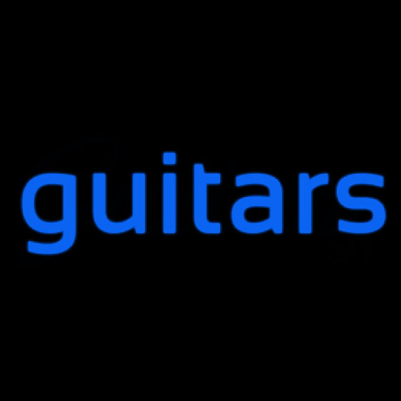 Guitar Cursive 1 Neon Sign