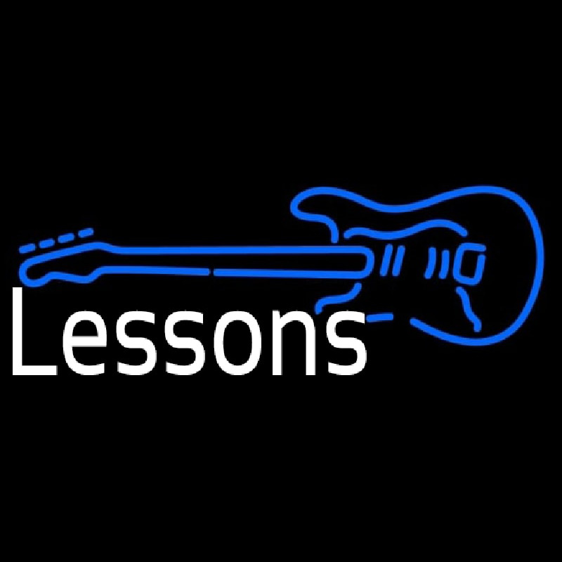 Guitar Logo Lessons 1 Neon Sign