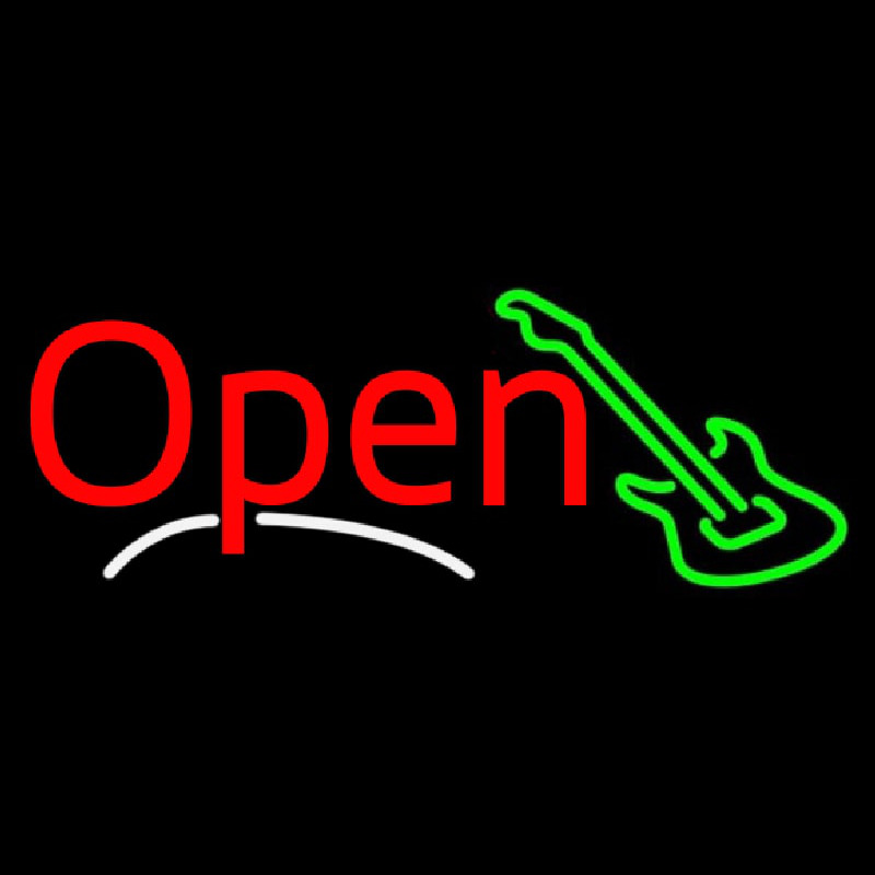 Guitar Open Block 2 Neon Sign